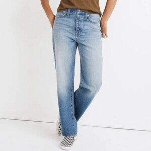 Madewell Mid-wash Blue Brenford Denim The Dadjean Jeans High Rise Oversized 25